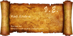 Vad Endre névjegykártya